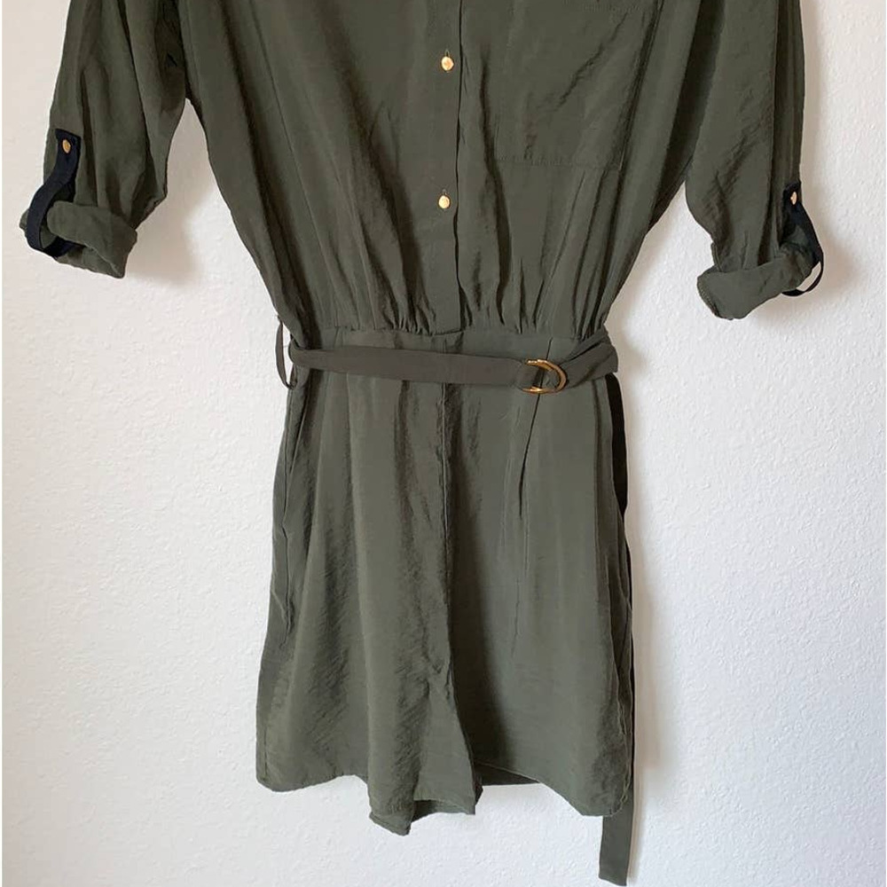 {Zara Basic} Army Green Romper - image 3